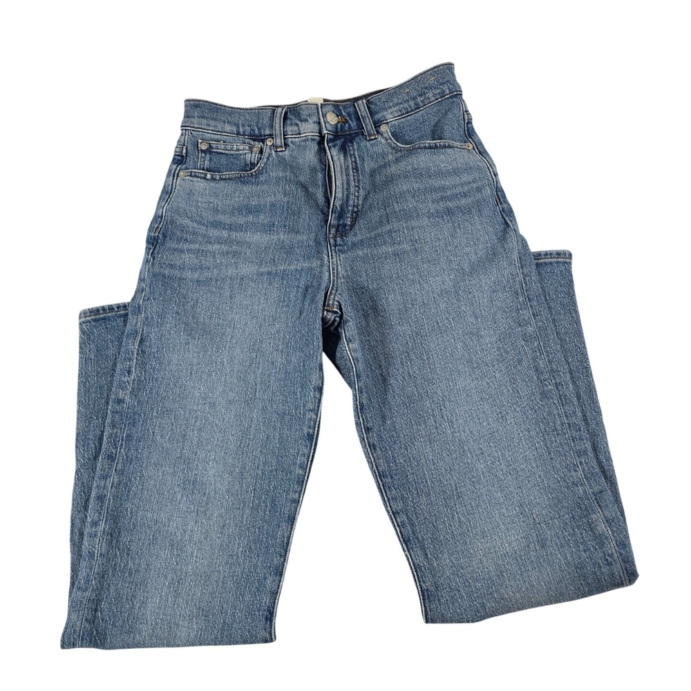 Madewell 90s Straight Leg Jeans Medium Wash Blue Denim Size 27 High Rise